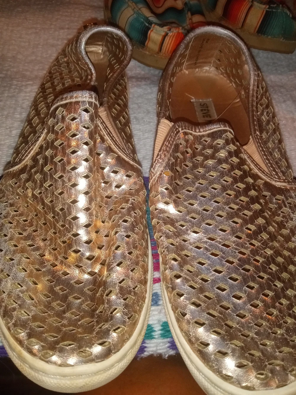Steve Madden Women's Gold Perforated Slip-On Sneakers